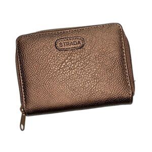 Strada Women's Bronze Zippered Wallet, Metallic Finish, Faux Leather
